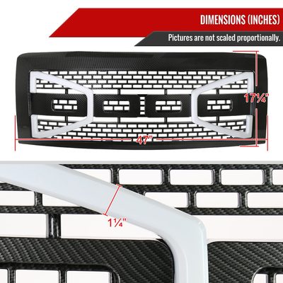 2009-2014 Ford F-150 Carbon Fiber Look Raptor Mesh Grille w/LED Light Bar