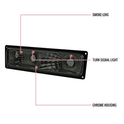 1988-1999 Chevy Suburban/Silverado/Tahoe/Sierra/Yukon Bumper Lights Smoke