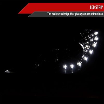 2011-2014 Hyundai Sonata Projector Headlights SMD LED Light Strip Black/Smoke