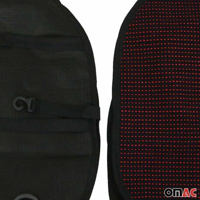 Fiat Antiperspirant Front Seat Cover Pads Black Red 2 Pcs