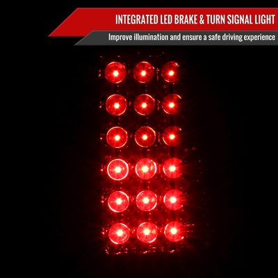 2004-2015 Nissan Titan LED Tail Lights Chrome Housing/Red Clear Lens