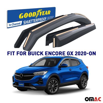 Goodyear Wind Deflectors for Buick Encore GX 2020-2025 In-channel Smoke 4 pcs