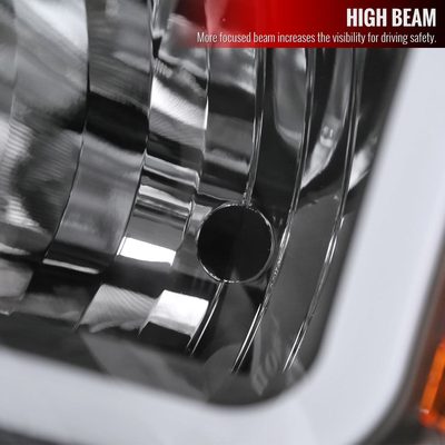 2014-2015 Chevy Silverado 1500 LED Bar Factory Headlights - Black Matt Black