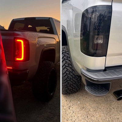 2014-2018 GMC Sierra 1500/2500HD/3500HD LED Tail Lights Glossy Black/Smoke