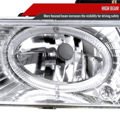1994-1998 Chevy C/K 1500 2500/Tahoe Dual Halo Headlights &Corner Signal Chrome