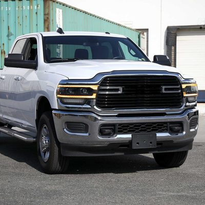 For Dodge RAM 2500 3500 5000 5500 2019-2024 Switchback LED Turn Signal Projector Headlights Matte Black Housing Clear Lens