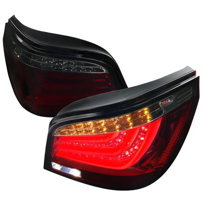 2008-2010 BMW E60 5 Series Sedan LED Tail Lights Chrome/Red Smoke Lens