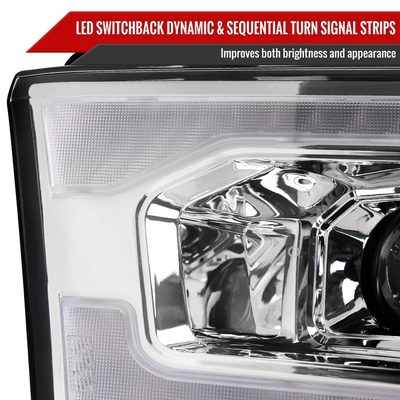 2019-2024 Dodge RAM 2500/3500/4500/5500 LED Signal Projector Headlights Chrome