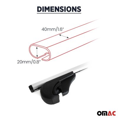 2015-2023 Jeep Renegade Roof Rack Cross Bars Black
