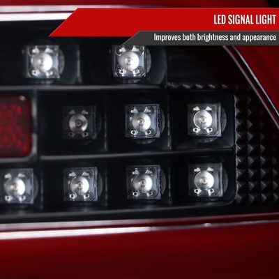 2008-2017 Mitsubishi Lancer / 08-2015 Lancer EVO X Red Bar LED Tail Lights Black