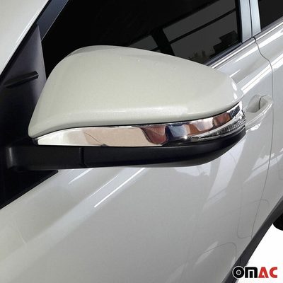 2013-2018 Toyota RAV4 Side Mirror Cover Caps Stainless Steel Silver 2 Pcs