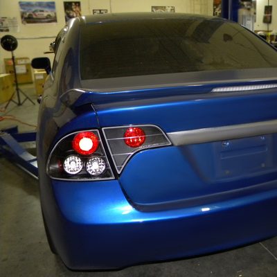 2006-2011 Honda Civic Sedan Tail Lights Matte Black Housing/Clear Lens