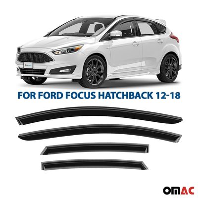 Clim Art Wind Deflectors for Ford Focus 2012-2018 Hatchback Shatterproof 4x