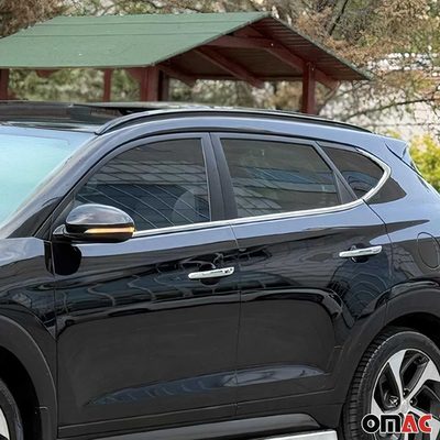 2016-2021 Hyundai Tucson Window Molding Trim Streamer Stainless Steel Silver 6 Pcs