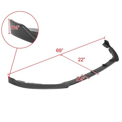 2019-2020 Ford Fusion Matte Black 3Pcs Front Bumper Lip Splitter Kit