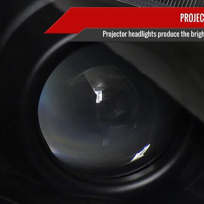2006-2011 Honda Civic Coupe Projector Headlights LED Light Strips Matt Black