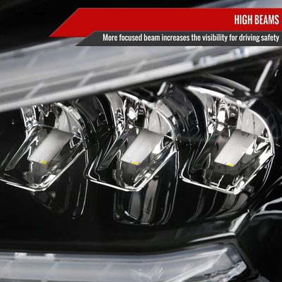 2008-2011 Mercedes Benz W204 C-Class Full LED Projector Headlights Black