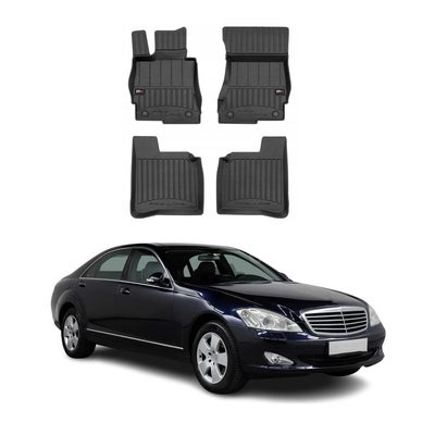 2007-2013 Mercedes S Class W221 Long Premium Floor Mats Liners Full Set All Weather Heavy Duty Black