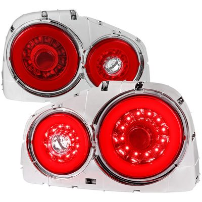 1999-2002 Nissan Skyline GT R34 JDM Red LED Tail Lights Chrome/Red Lens