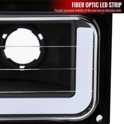 1988-1998 Chevy C10 GMC C/K LED Strip Bumper Corner Signal Lights Matt Black