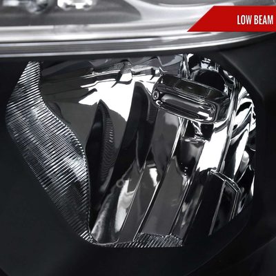 For Dodge RAM 1500 2019-2024 Factory Style Crystal Headlight Driver Side Only Black Housing Clear Lens