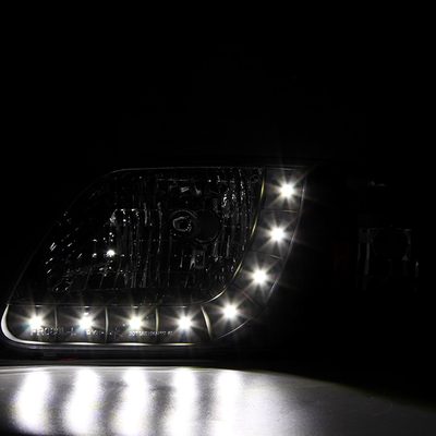 1997-2004 Ford F-150/Expedition Factory Crystal Headlights SMD LED Light Black