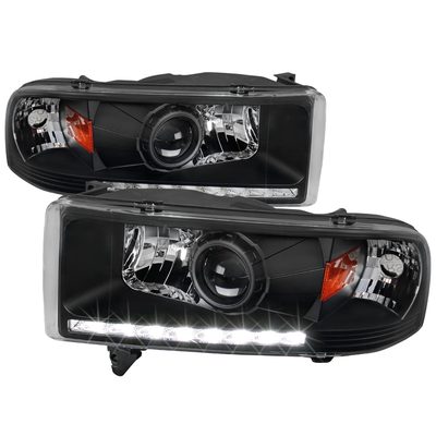 1994-2001 Dodge RAM 1500/ 94-2002 RAM 2500 3500 Projector Headlights Matte Black