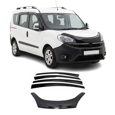 2019-2022 RAM ProMaster City Bug Shield Hood Deflector & Window Visor Vent Kit 5Pcs Smoke