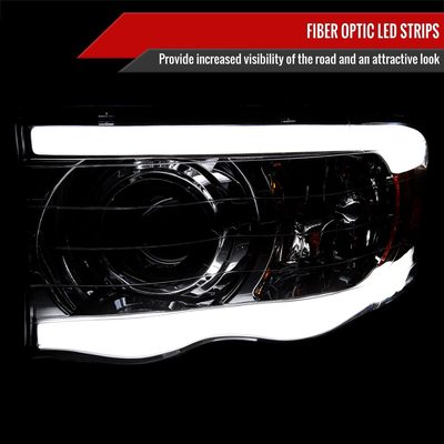2002-2005 Dodge Ram 1500 / RAM 2500 / 3500 LED Tube H7 Headlights Chrome