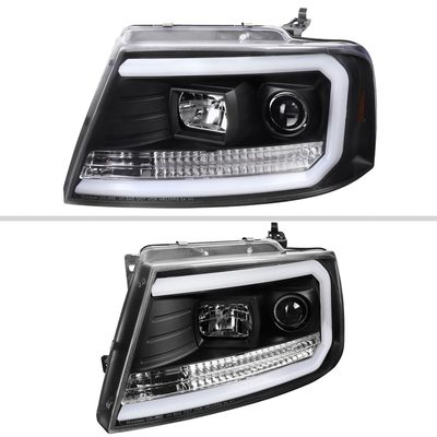 2004-2008 Ford F-150/Lincoln Mark LT LED CBar Projector Headlights Matte Black