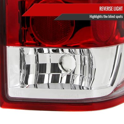2004-2015 Nissan Titan LED Tail Lights Chrome Housing/Red Clear Lens