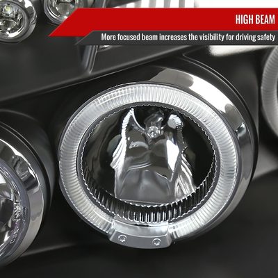 2005-2007 Dodge Magnum Dual Halo Projector Headlights Matte Black/Clear Lens
