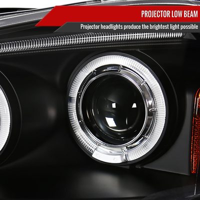 2002-2004 Acura RSX Dual Halo Projector Headlights Matte Black/Clear Lens