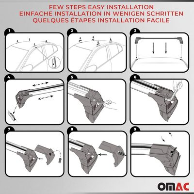 2017-2023 Mercedes GLC Class Coupe C253 Roof Rack Cross Bars Silver