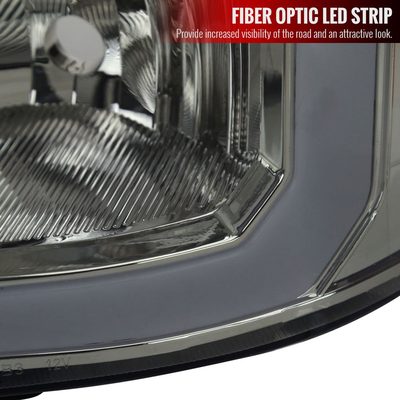 2007-2013 GMC Sierra 1500/ 2500HD 3500HD LED Bar Factory Headlights Chrome