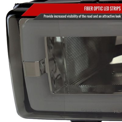 1994-2001 Dodge RAM 1500/ RAM 2500/3500 Dual LED Bar Factory Headlights Smoke