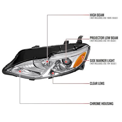 2019-2024 Chevy Malibu Factory Style Projector Headlights Chrome/Clear Lens