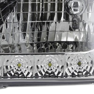 1997-2004 Ford F-150/Expedition Factory Crystal Headlights LED Light Chrome
