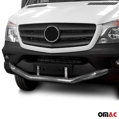 2006-2018 Mercedes Sprinter W906 Bull Bar Push Front Bumper Grille Silver