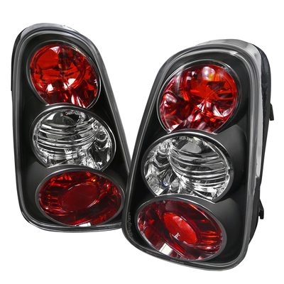 2002-2004 Mini Cooper Tail Lights Matte Black Housing/Clear Lens