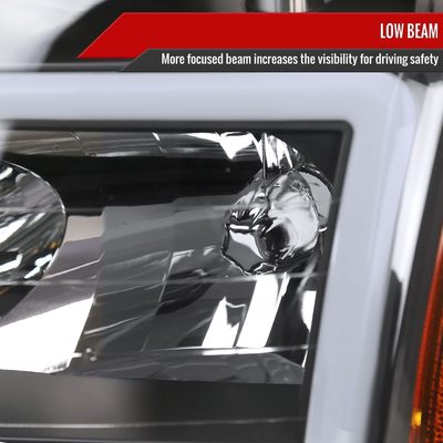 2004-2015 Nissan Titan / 2004-2007 Armada LED Bar Factory Headlights Matt Black