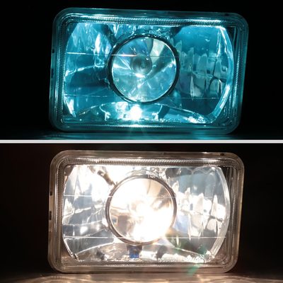 Universal 4"x6" H4 Projector Headlights Chrome Housing/Glass Lens