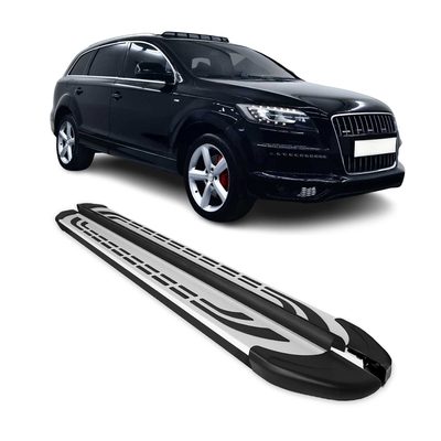 2007-2015 Audi Q7 Running Boards Side Steps Silver & Black