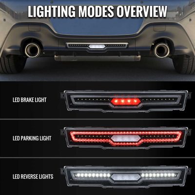 For Toyota GR86 / Subaru BRZ 2022-2024 Rear Bumper Full LED 4th Reverse Tail Brake Light Jet Black Housing Clear Lens