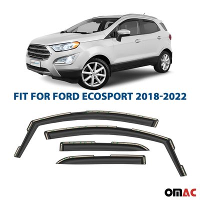 Clim Art Wind Deflectors for Ford EcoSport 2018-2022 Shatterproof Dark Smoke 4x