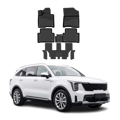 OMAC Floor Mats Liner for Kia Sorento 4.gen 2024-2026 Facelift Rubber TPE Black