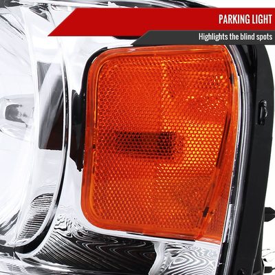 2004-2008 Ford F-150/ Lincoln Mark LT Replacement Headlights Amber & Chrome