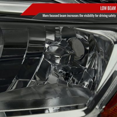 2014-2016 Nissan Rogue LED Strip Factory Style Headlights Chrome/Smoke Lens