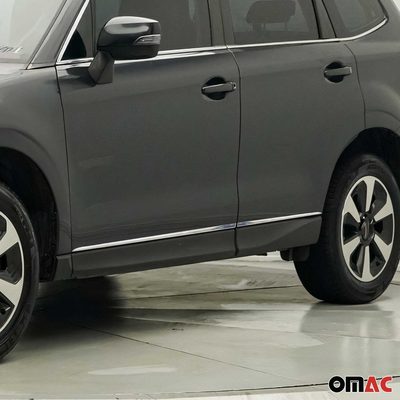 2014-2018 Subaru Forester IV Side Door Molding Trim Stainless Steel Silver 4x