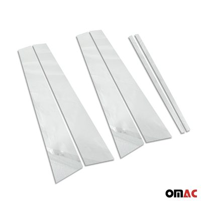 2008-2015 Land Rover LR2 Window B Pillar Posts Door Trim Stainless Steel Silver 6x